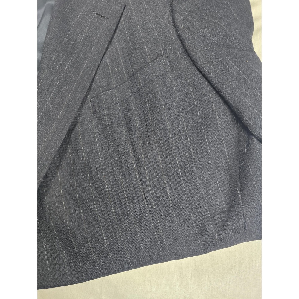 Polo Ralph Lauren Blazer Mens 45X Navy Pinstripe Wool Perkins Shearer USA‎